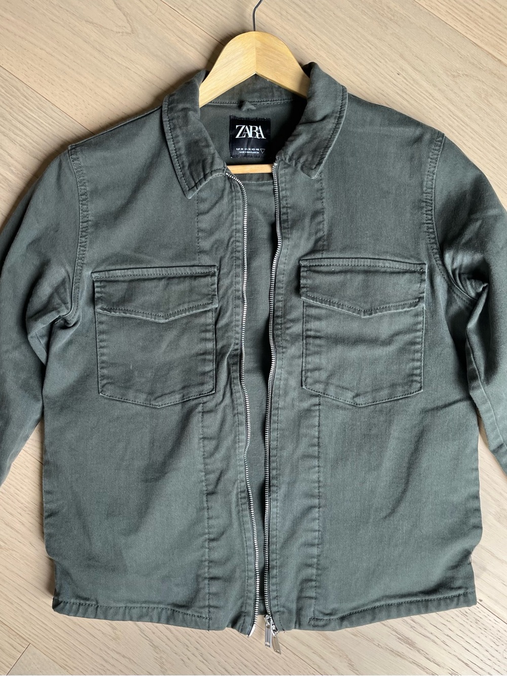 ZARA Men's Olive Green Utility Zip Jacket Size M